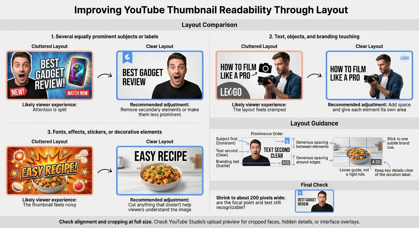 YouTube Thumbnail Layout: Cluttered vs. Clear