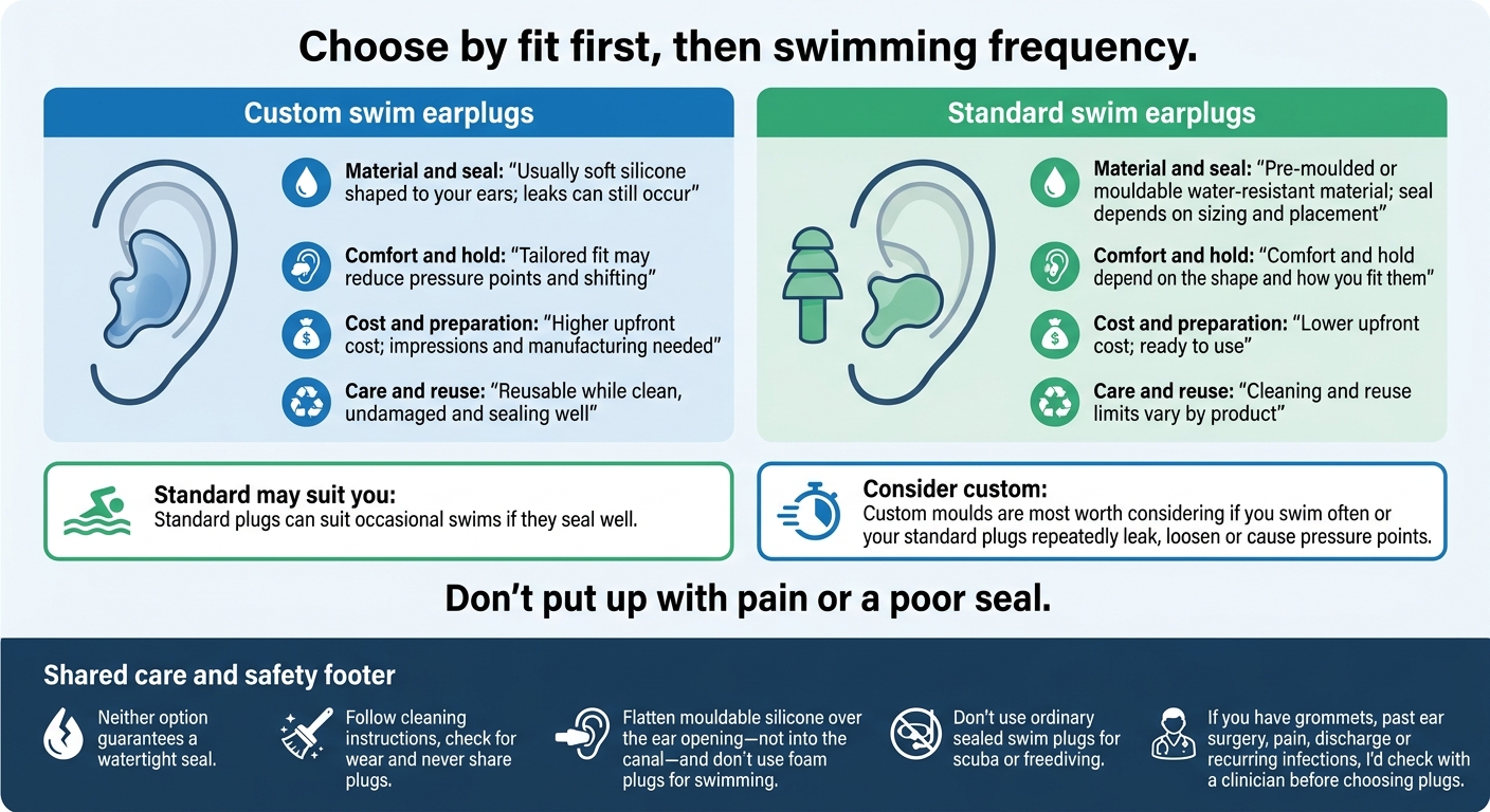Custom vs Standard Swim Earplugs: Fit First