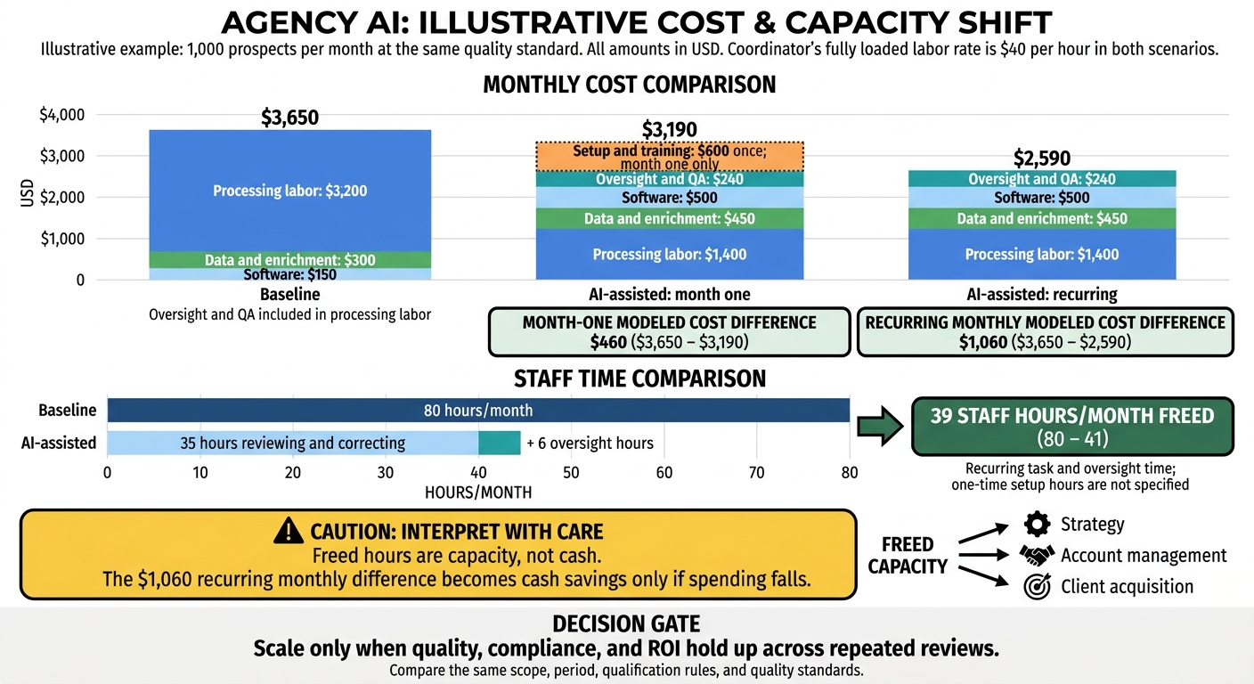 Agency AI Costs: Baseline vs. AI-Assisted
