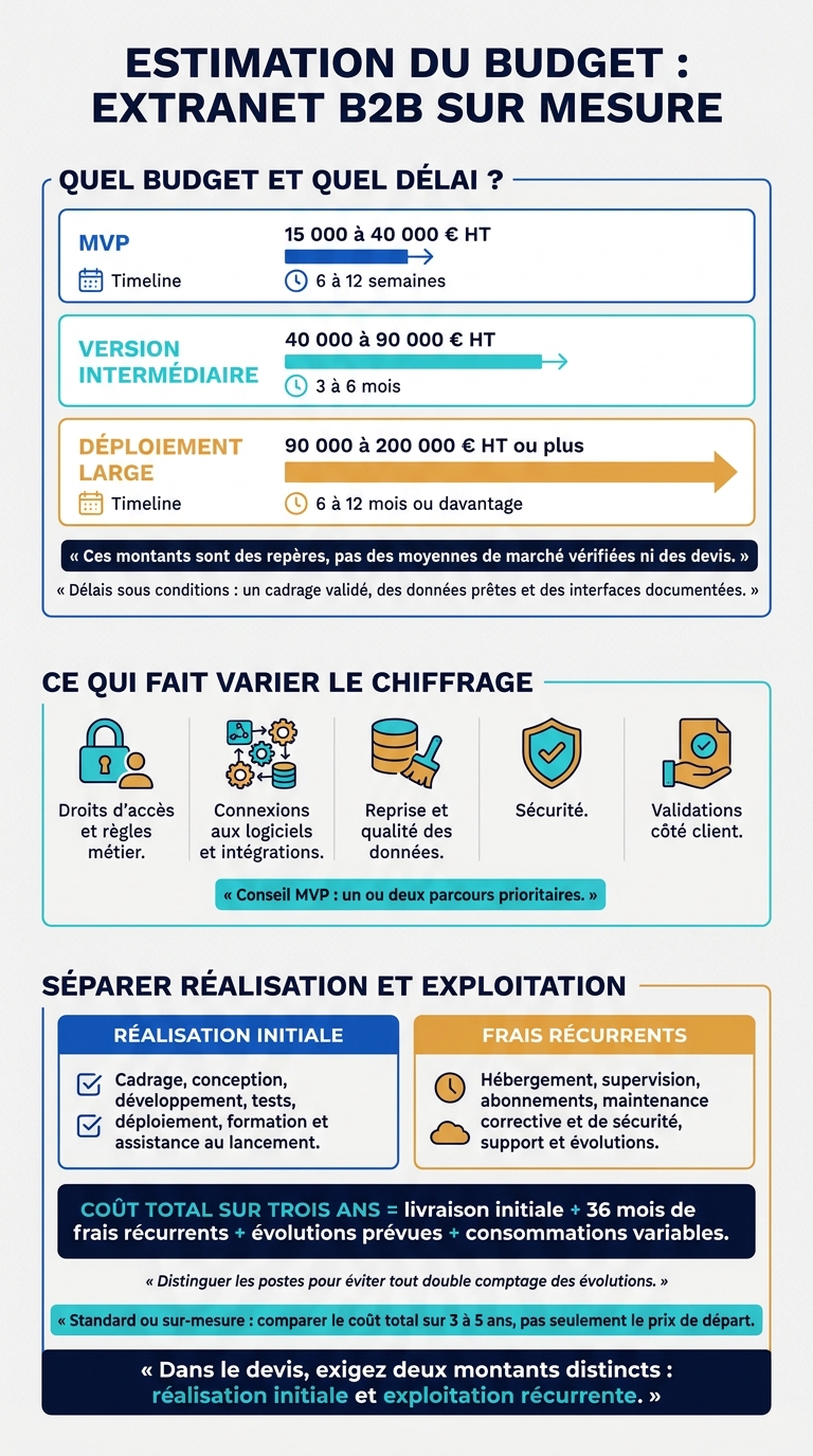 Extranet B2B sur mesure : budgets, délais et coût total
