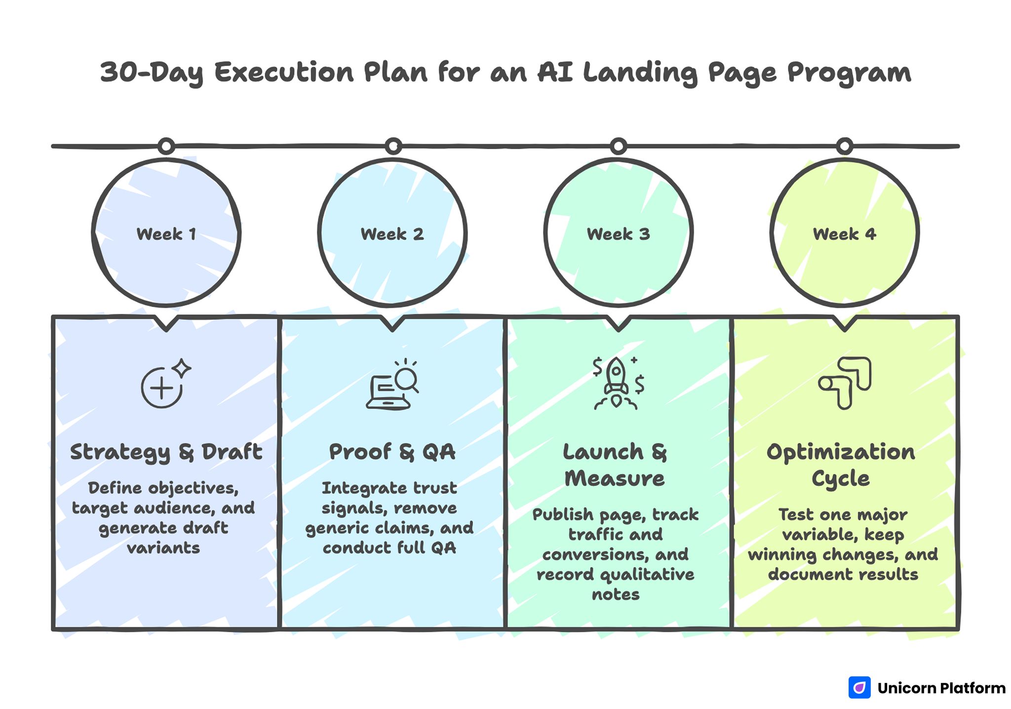 30-Day Execution Plan for an AI Landing Page Program  