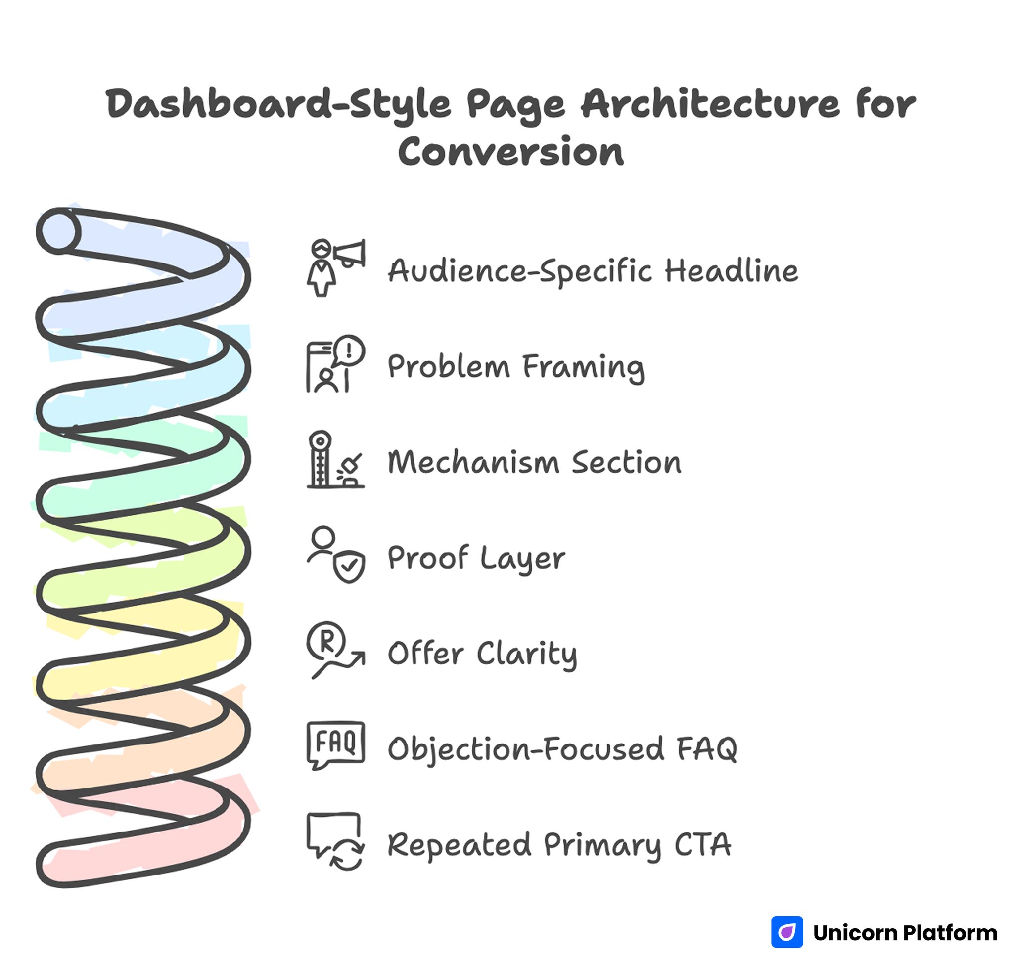 Dashboard-Style Page Architecture for Conversion 