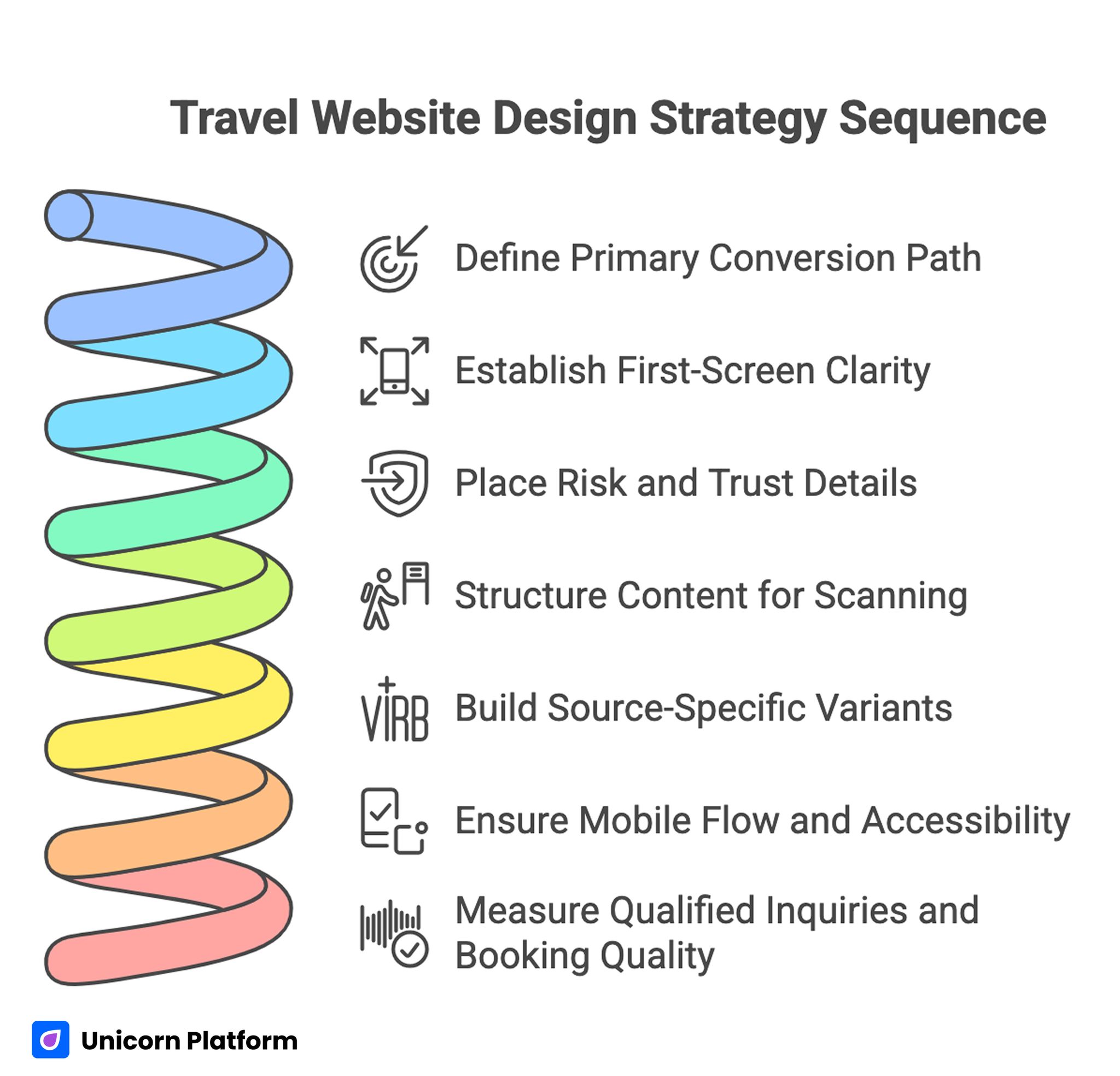 Travel Website Design Strategy Sequence