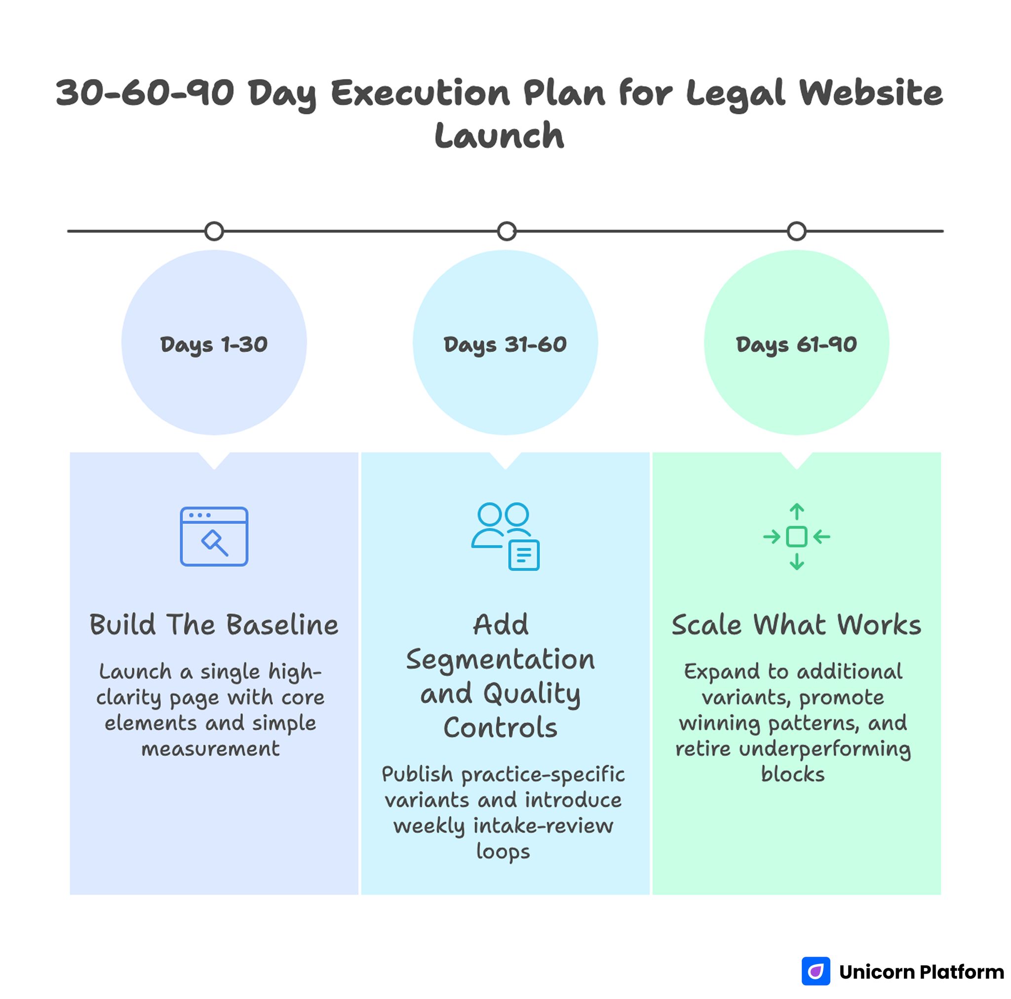 30-60-90 Day Execution Plan for Legal Website Launch