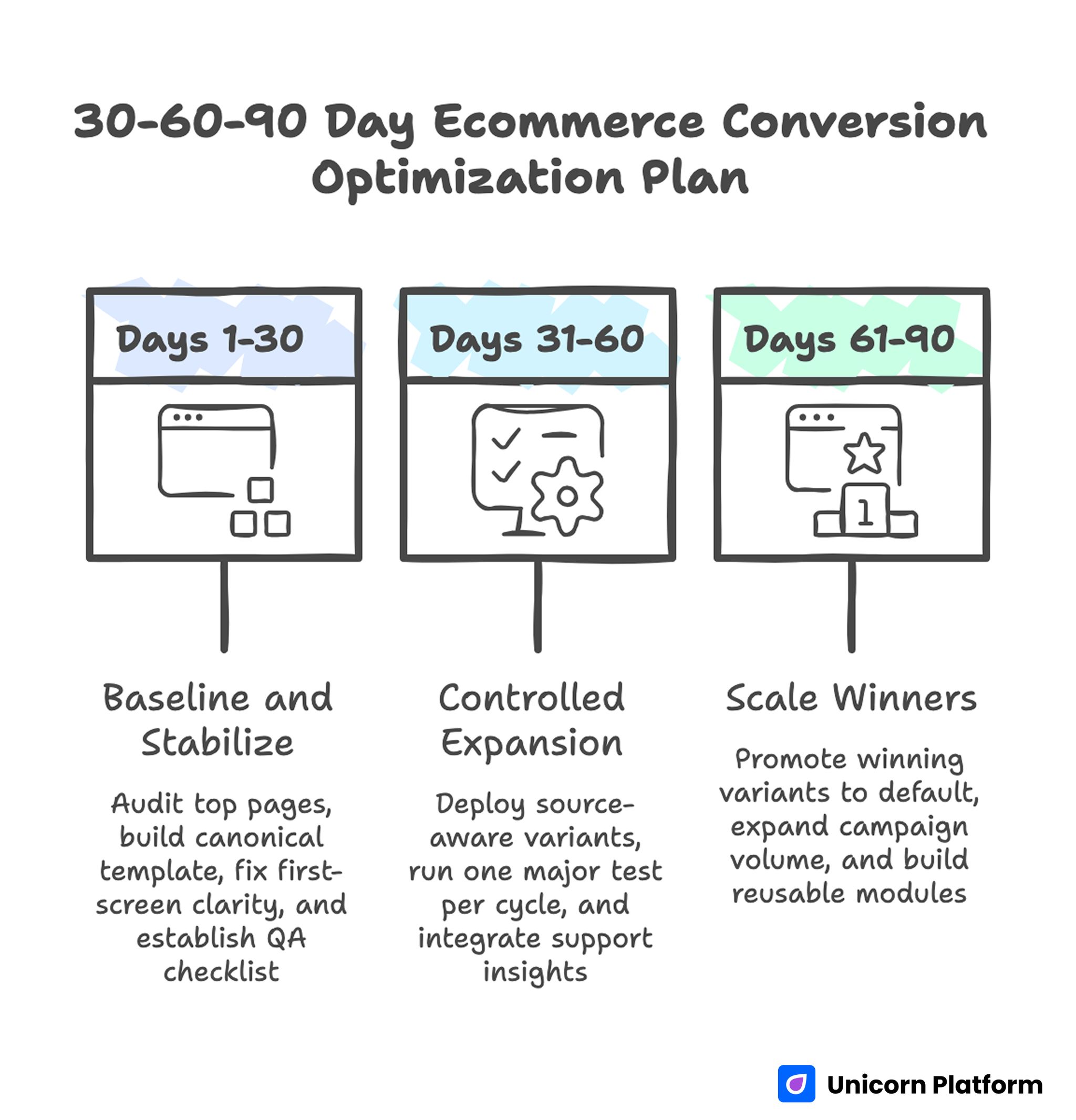 30-60-90 Day Ecommerce Conversion Optimization Plan