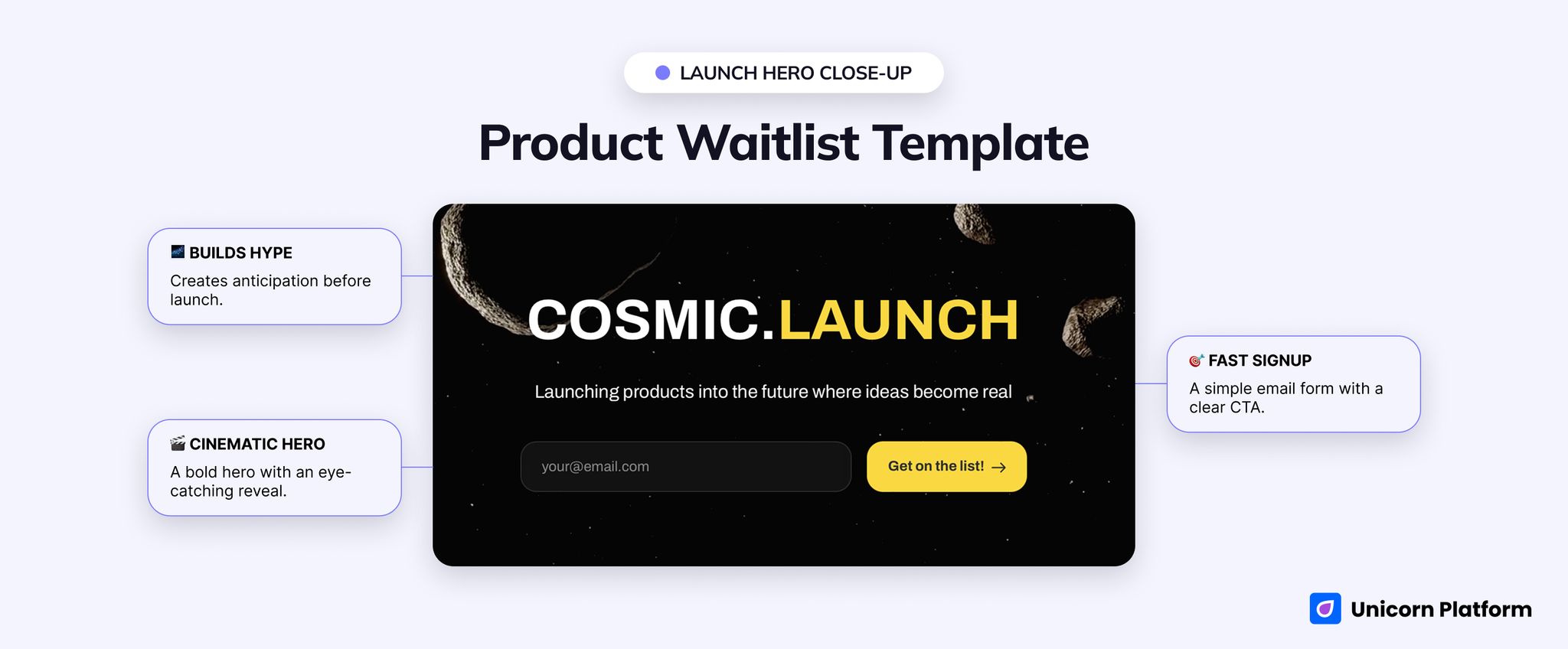 This is the strongest option when the launch should feel like a reveal, not a quiet announcement.