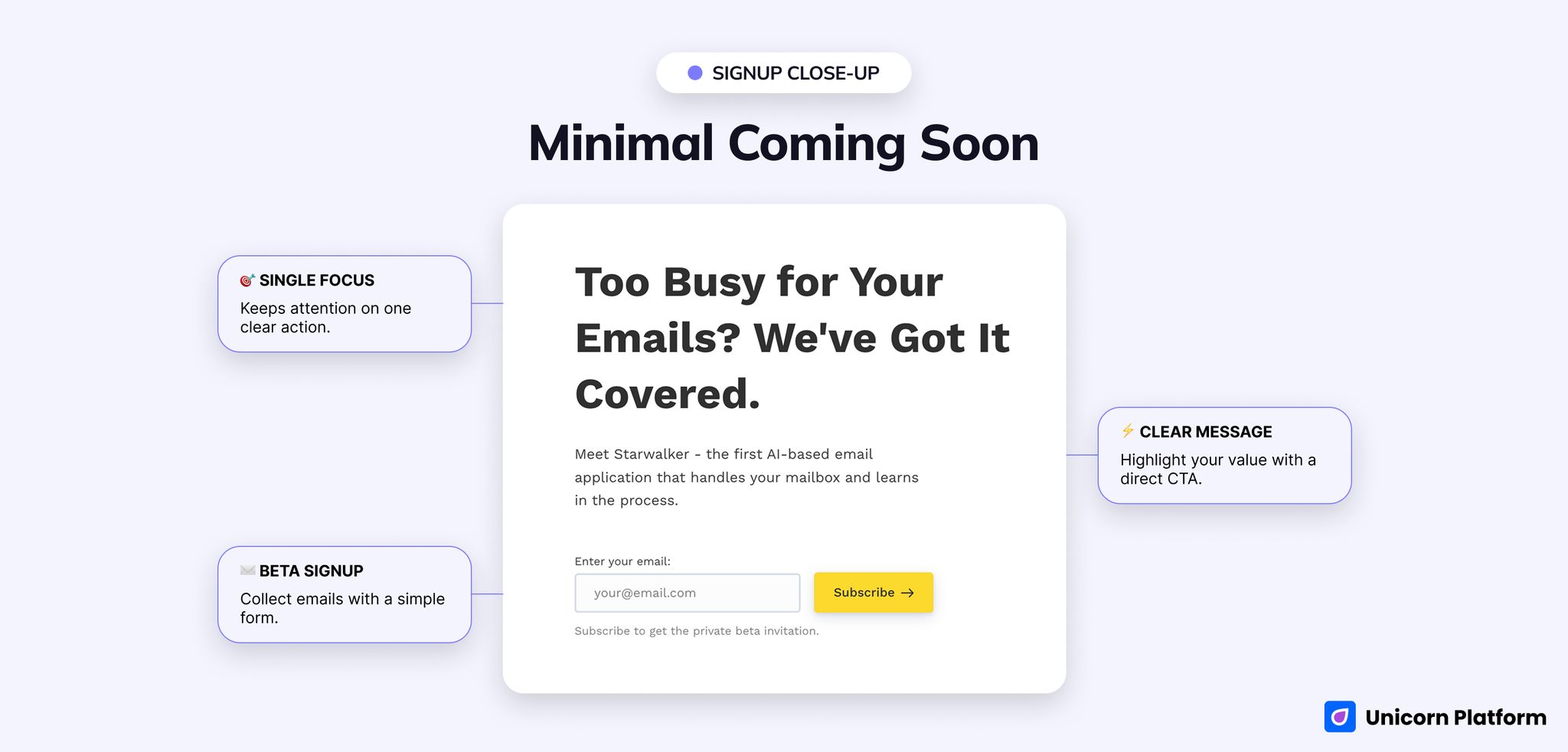 This is the cleanest fit for a software-style beta page that should stay short and controlled.