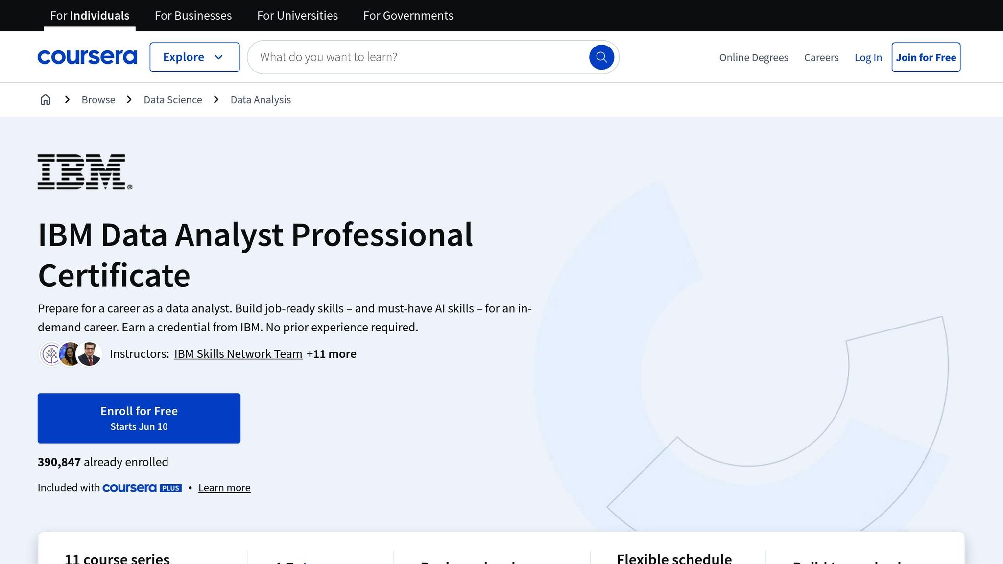 IBM Data Analyst Professional Certificate