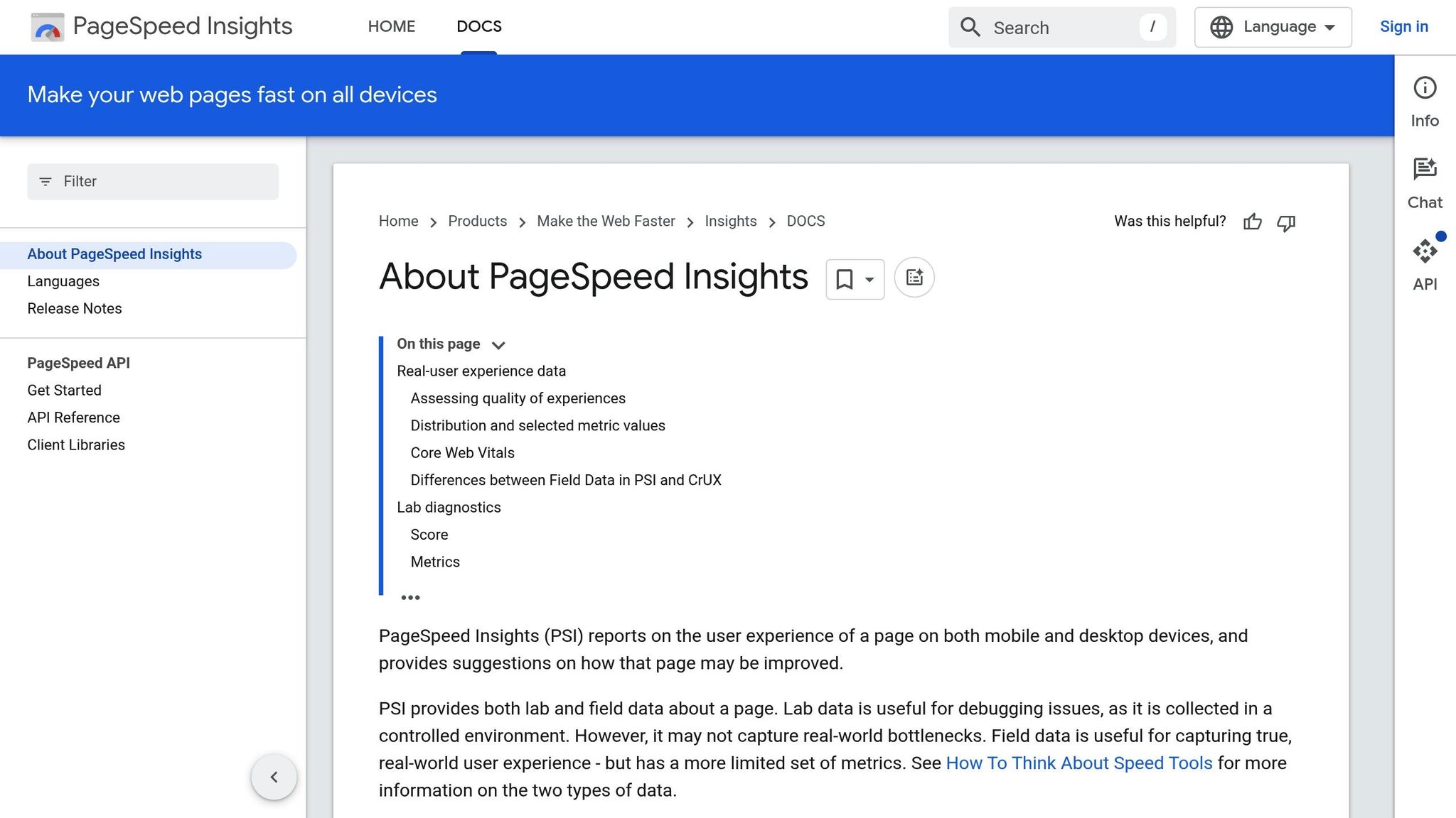 PageSpeed Insights