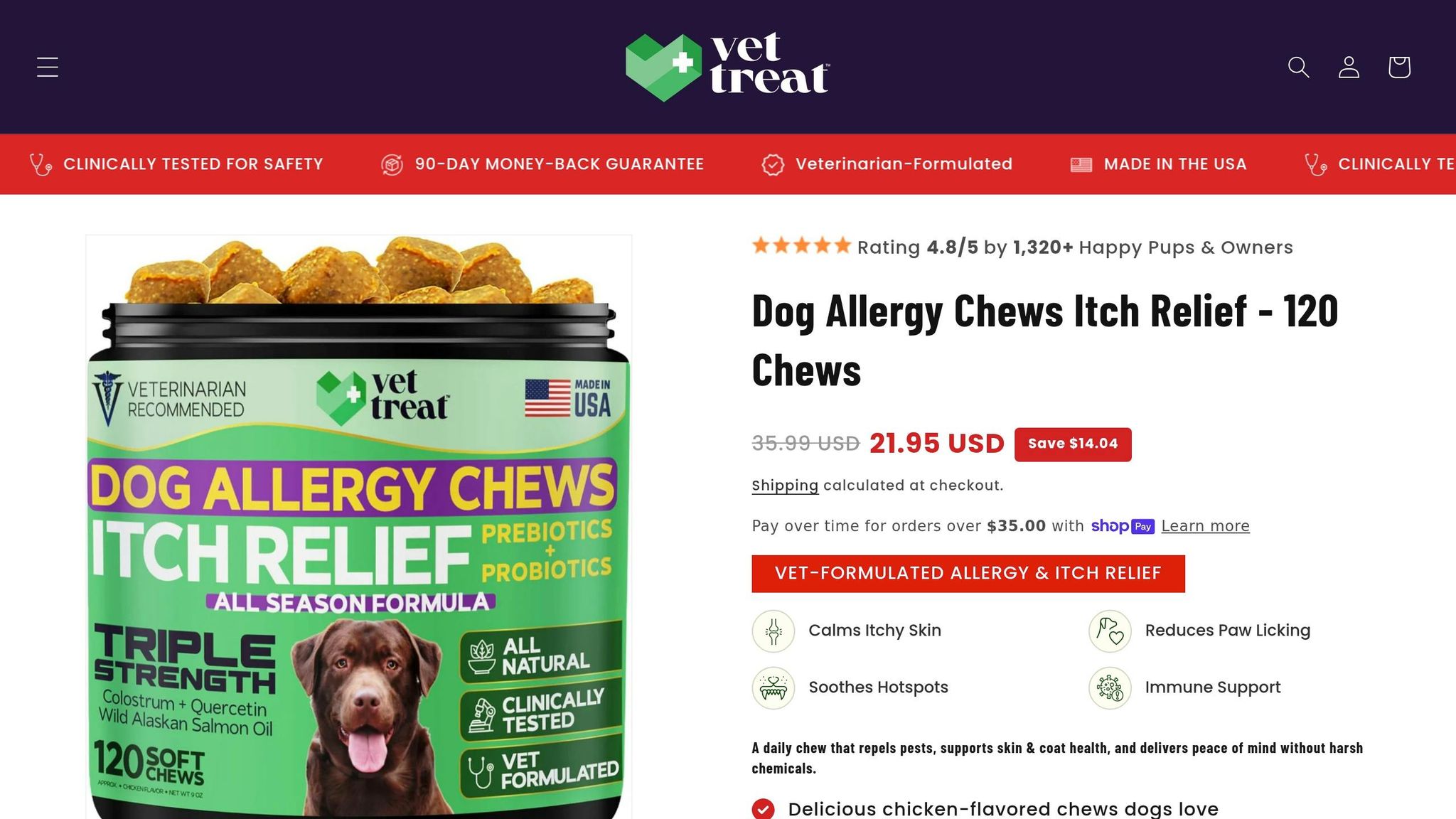 Vet Treat Dog Allergy Chews