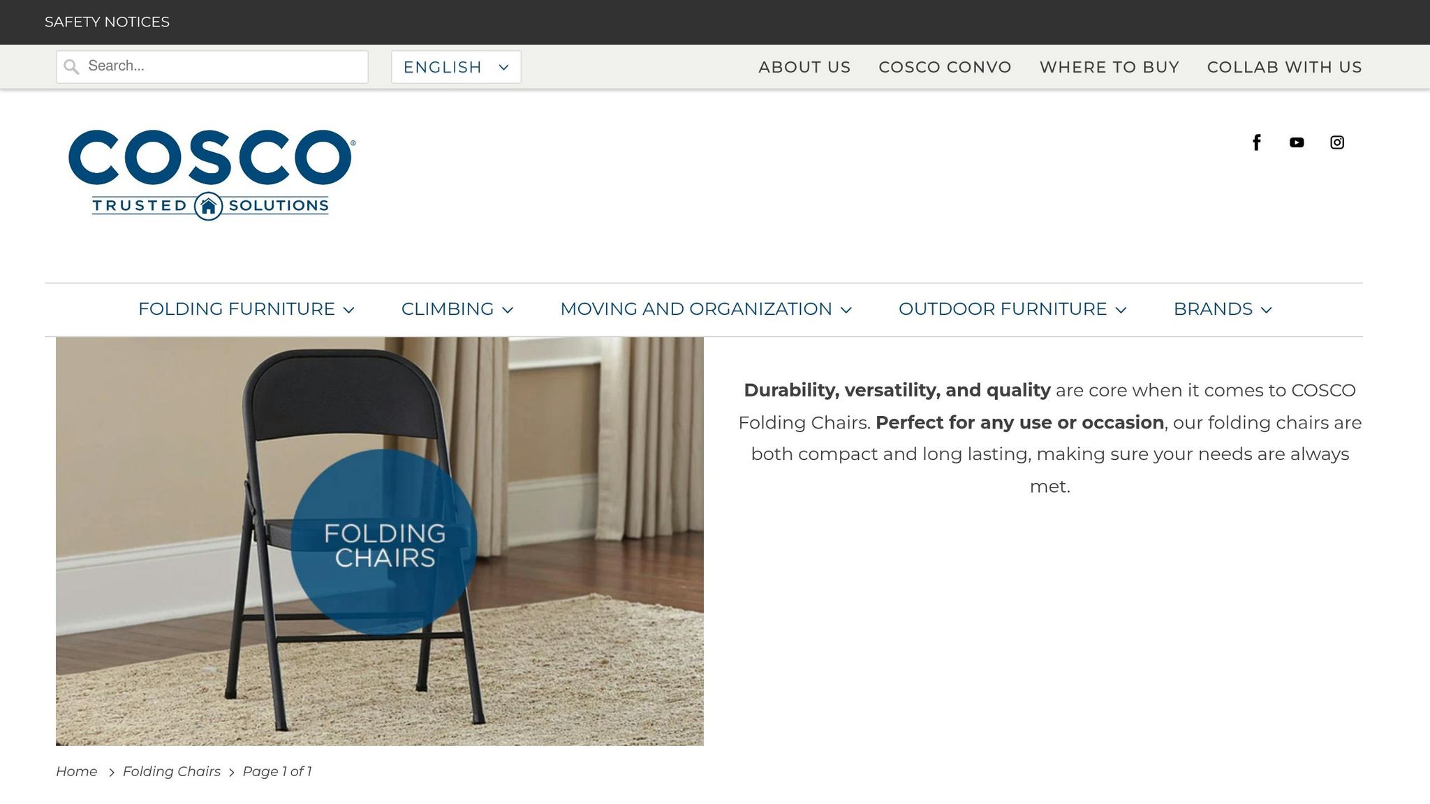 Cosco Outdoor Folding Chair