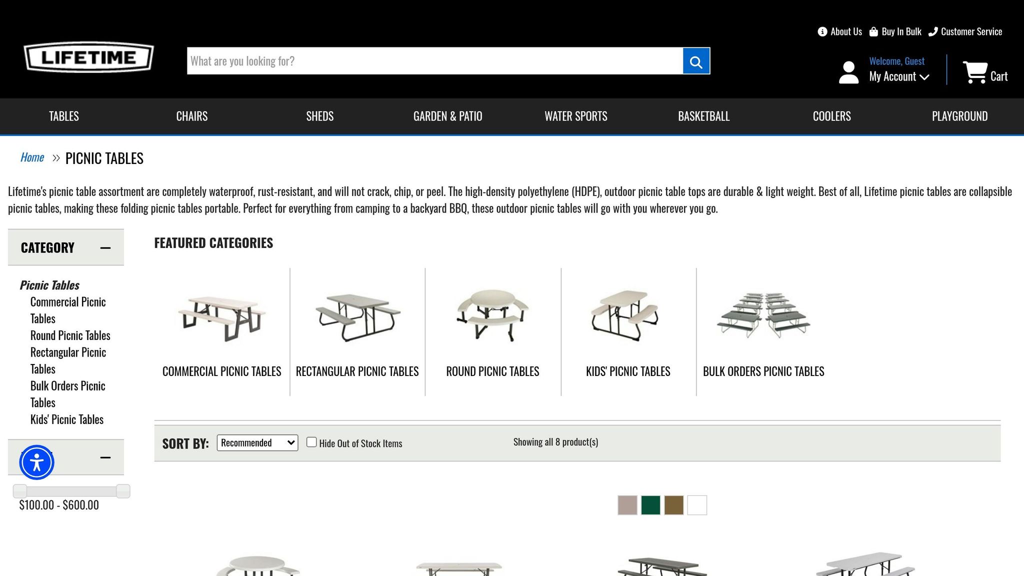 Lifetime Folding Picnic Table