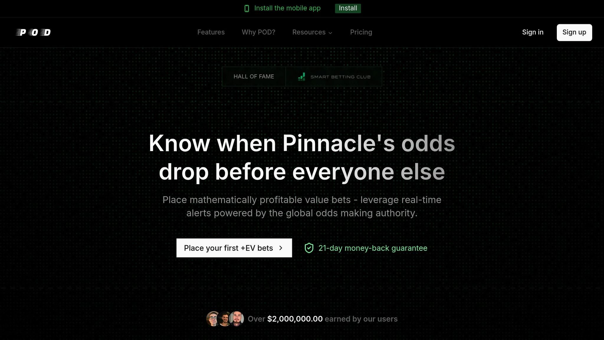 Pinnacle Odds Dropper