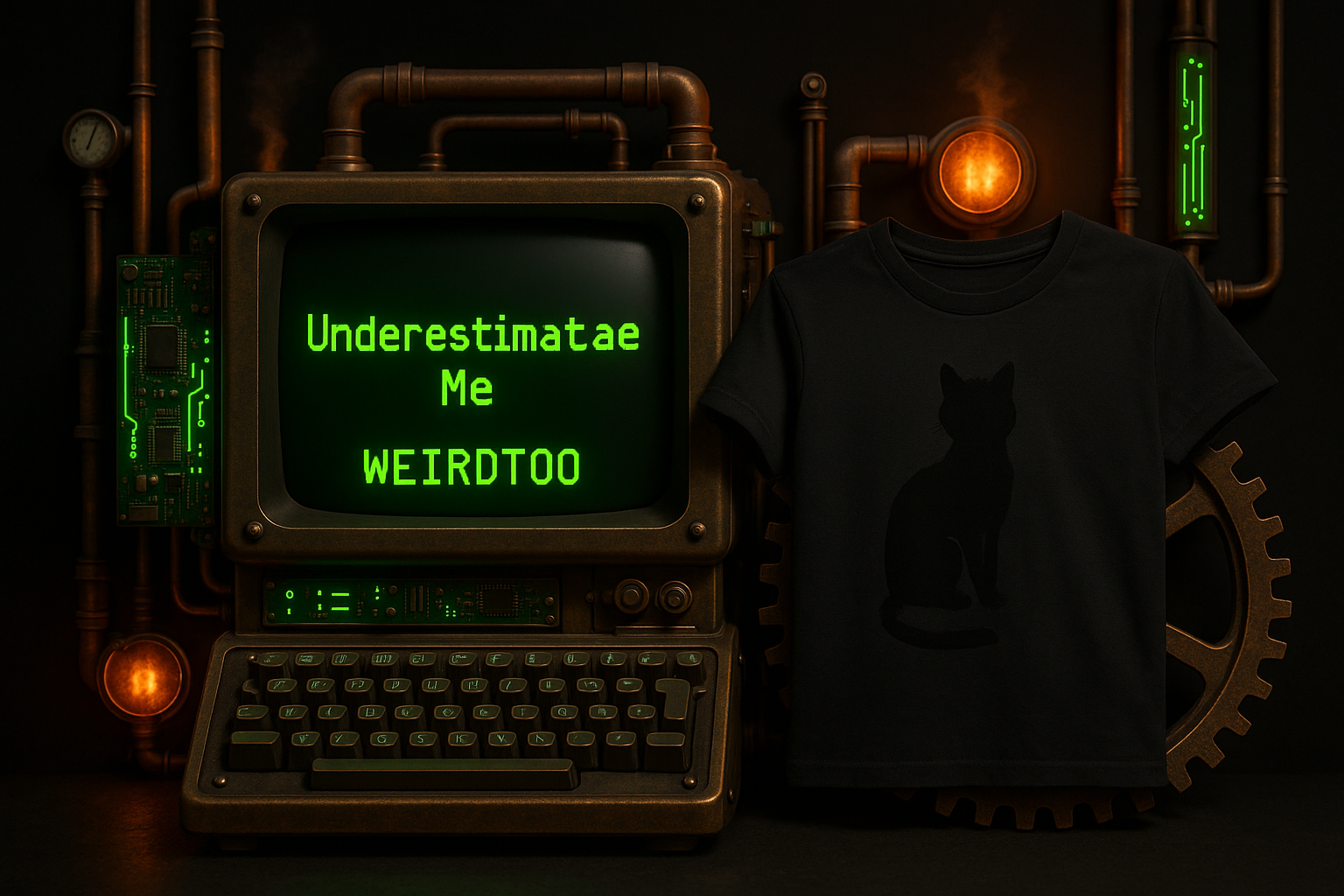 underestimate me black cat tShirt design discovery
