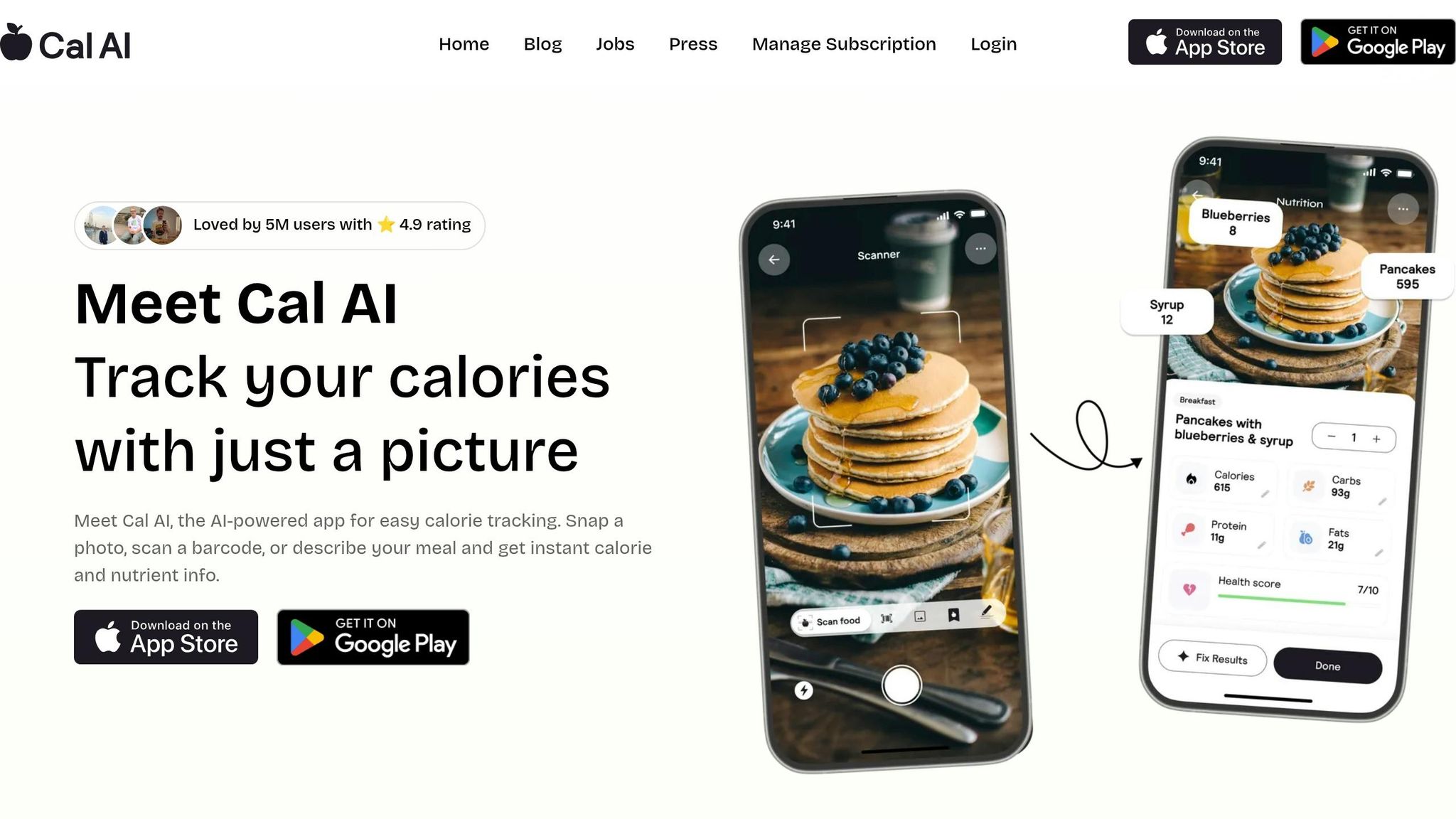 Cal AI app screenshot