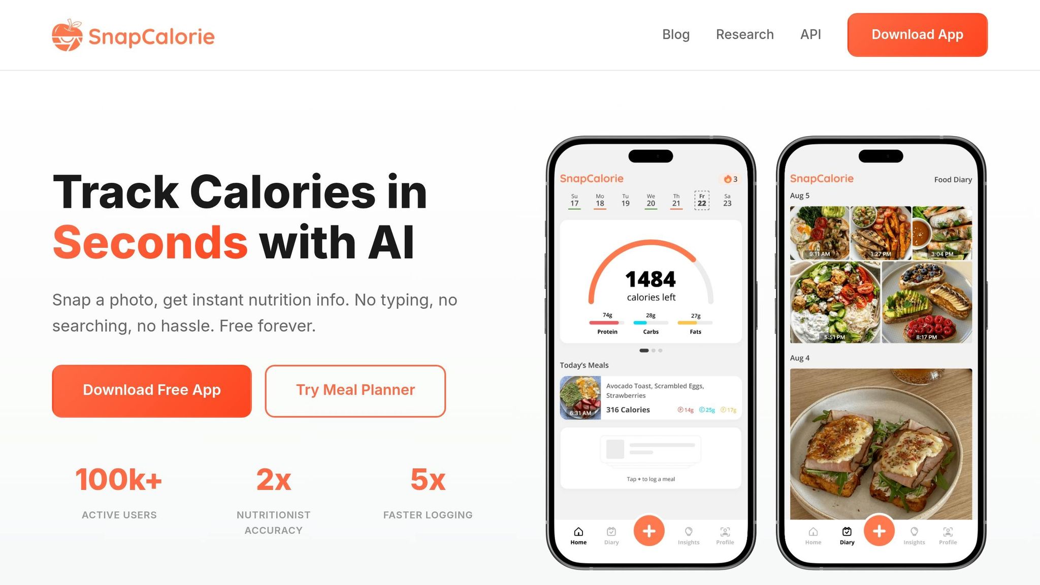 SnapCalorie app screenshot