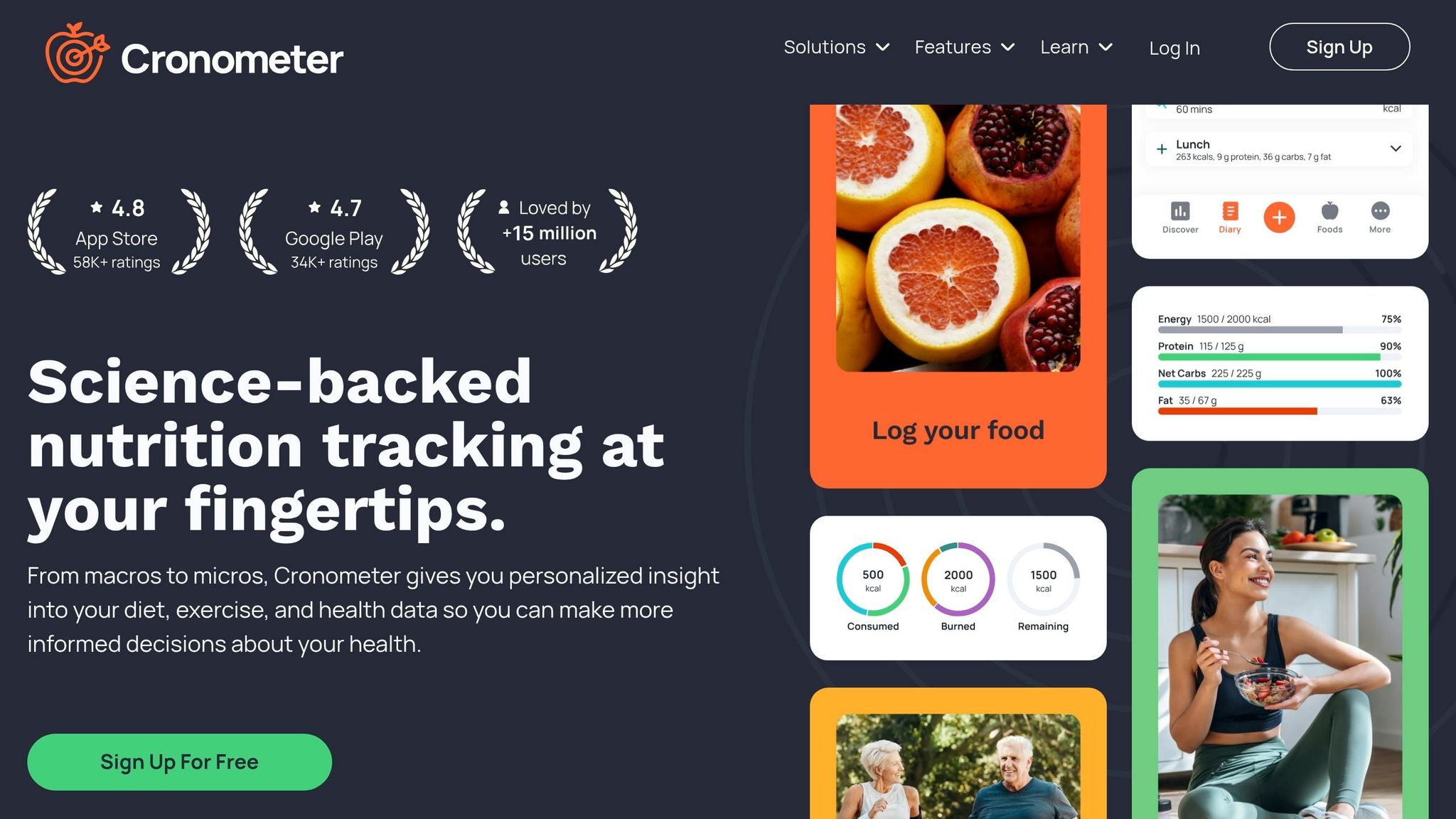 Cronometer app screenshot