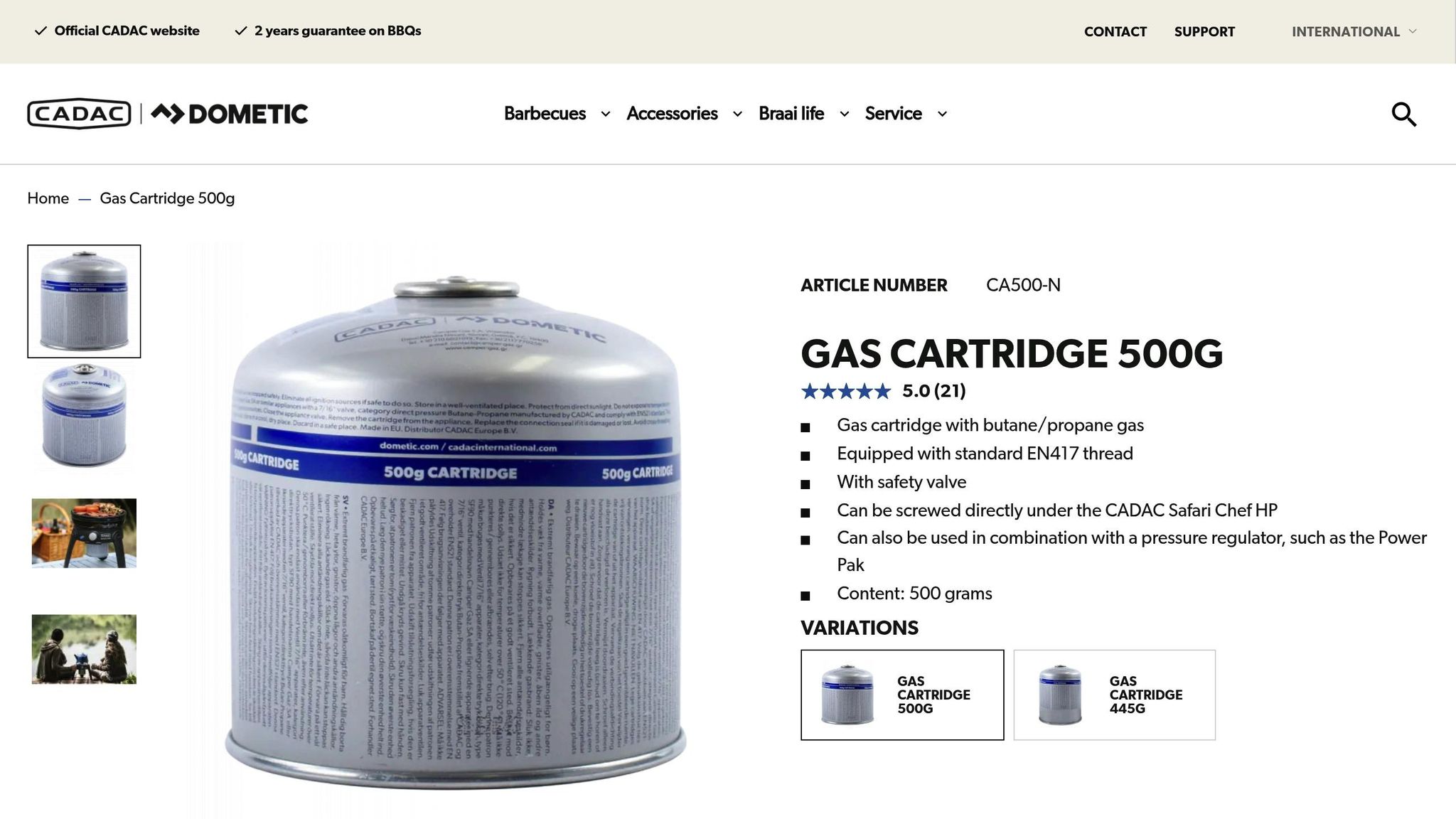 Cadac 500g Gas Cartridge