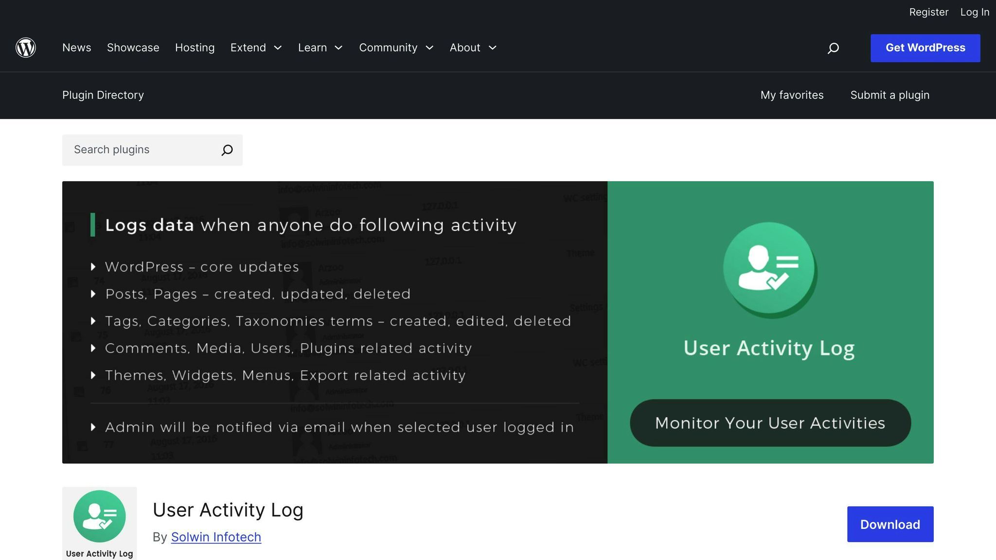 User Activity Log