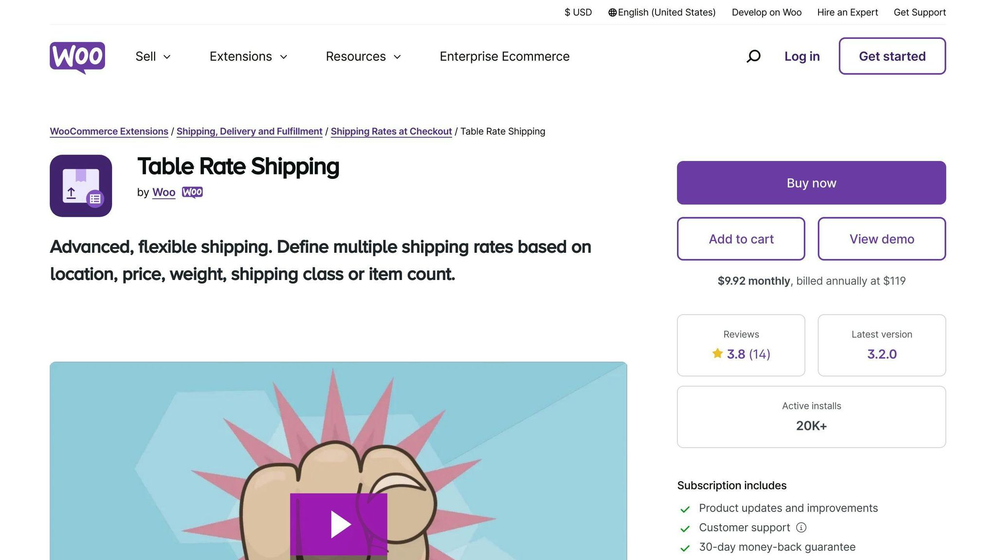 table rate shipping