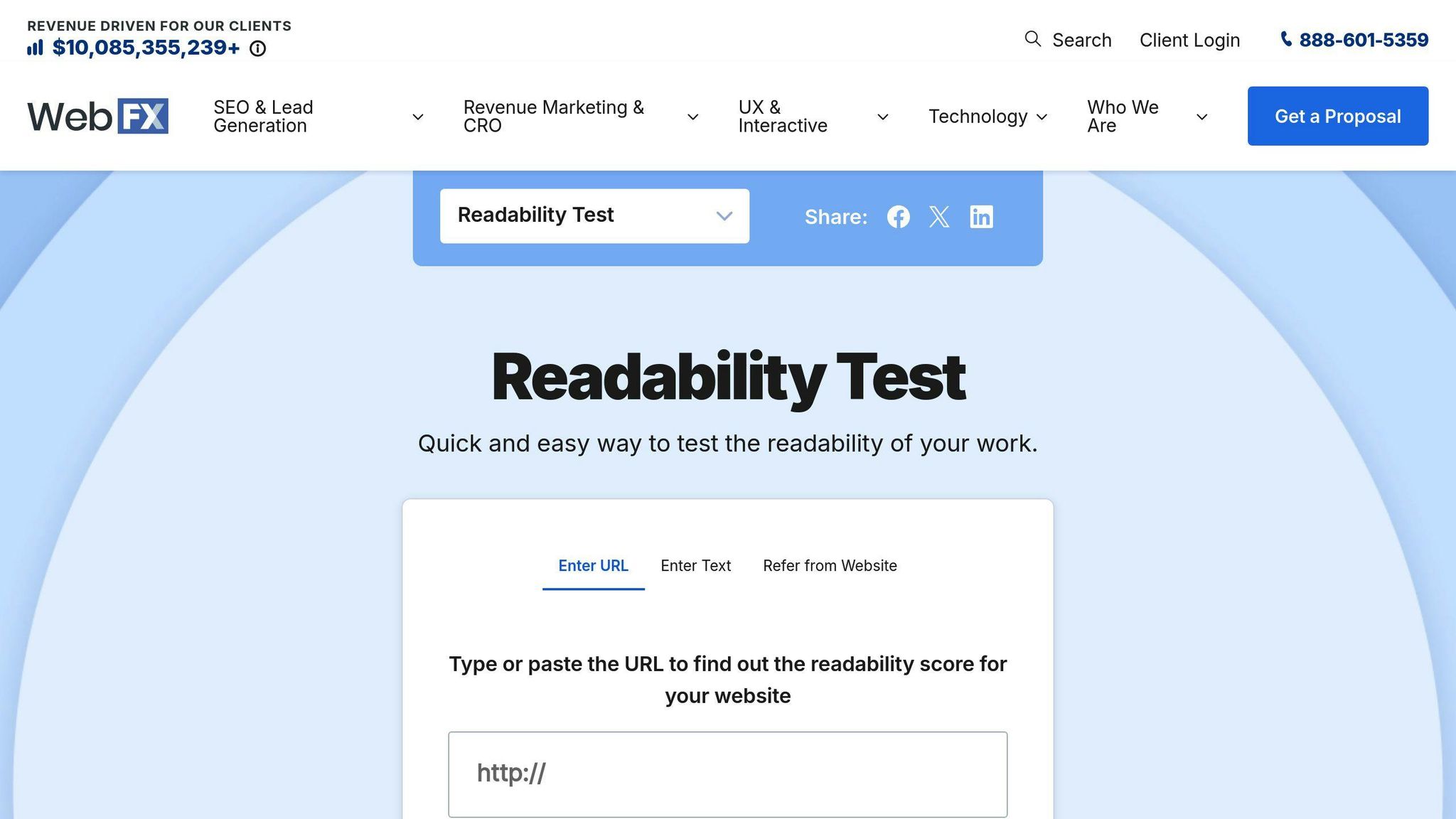 WebFX Readability Test
