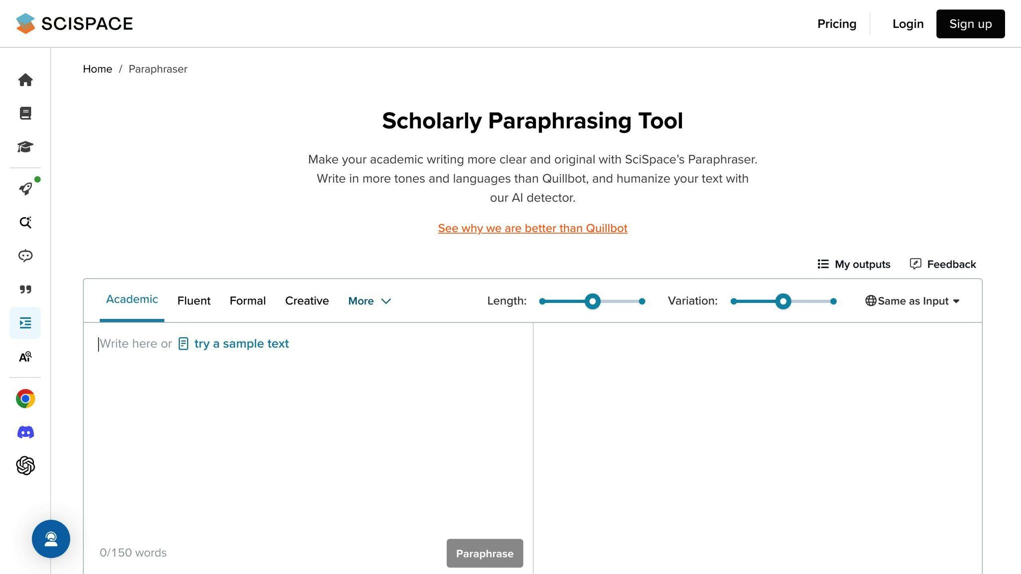 SciSpace Paraphraser