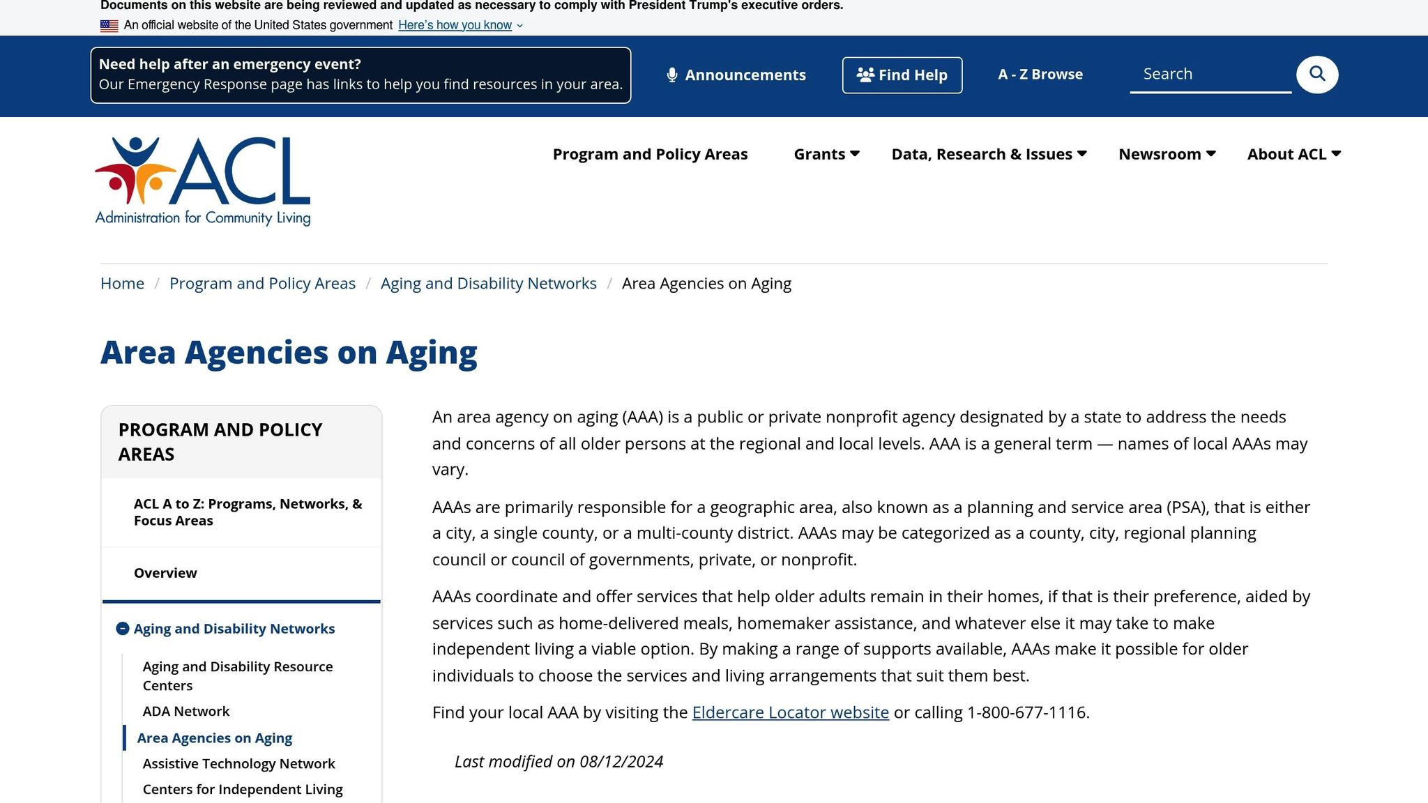 Area Agencies on Aging